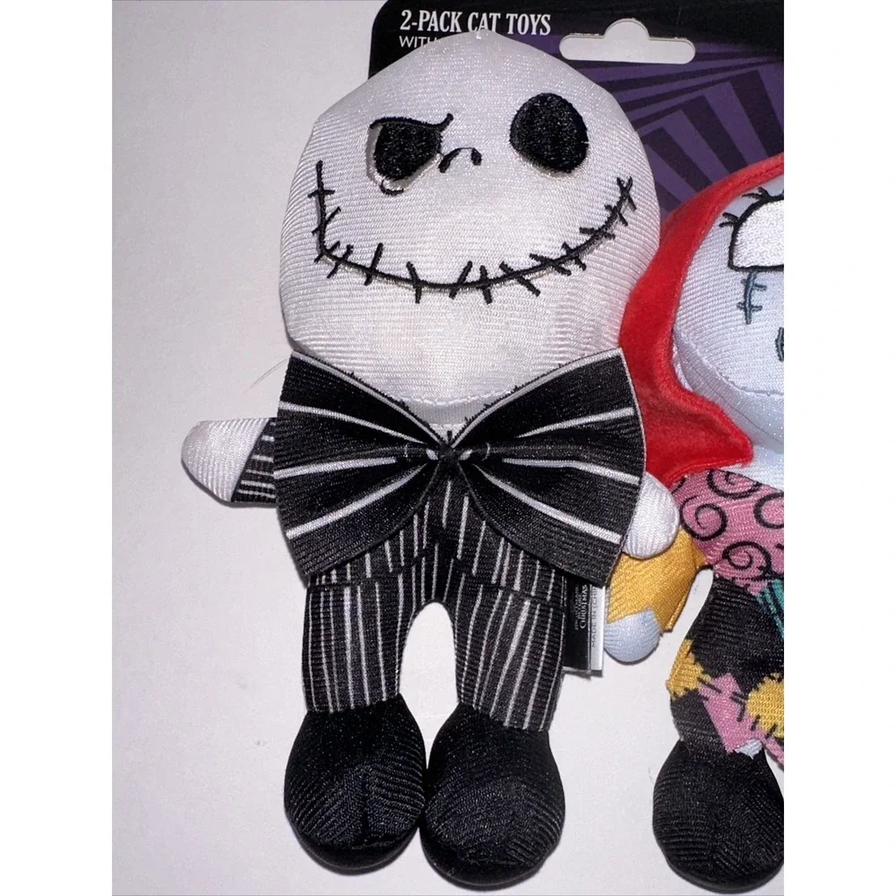 Disney Nightmare Before Christmas Jack & Sally Catnip Plush Cat Toys 2-Pack NEW